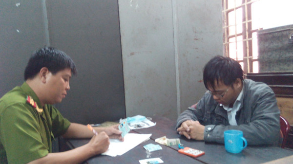 Đối tượng Trần Hữu Phúc tại cơ quan điều tra. 