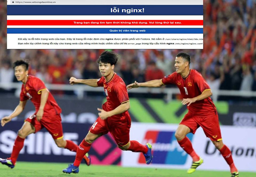 Trang bán vé online của VFF rơi vào tình trạng nghẽn mạng, thậm chí là không truy cập được. 