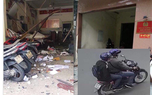 Camera ghi hình 2 kẻ có liên quan đến vụ nổ trụ sở Công an phường ở Sà