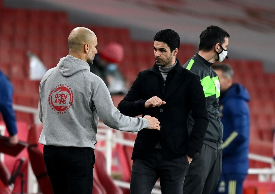 HLV Pep Guardiola luôn đánh giá Mikel Arteta rất cao.