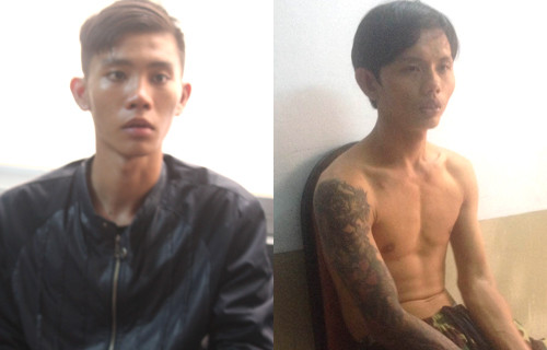 Bộ đôi tại cơ quan điều tra. Ảnh: Quốc Thắng.