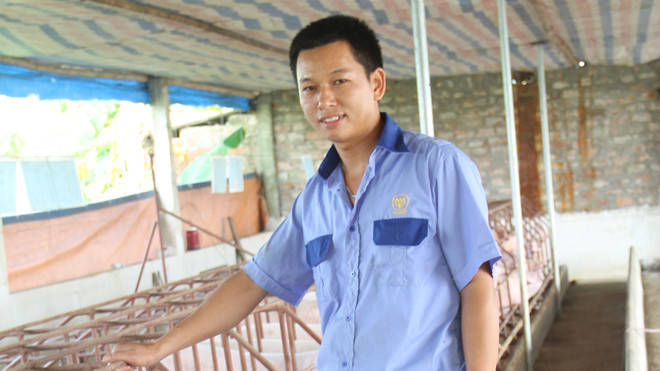 Khu chăn nuôi lợn nái sinh sản của anh Nguyễn Văn Hịu