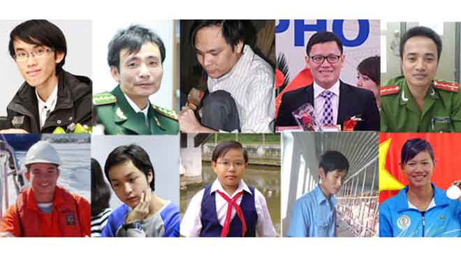 Từ trái qua phải, từ trên xuống dưới: Bùi Quang Tú, Đặng Quốc Khánh, Lại Văn Điệp, Lê Anh Vinh, Mai Hoàng, Mai Văn Phương, Nguyễn Đăng Quang, Nguyễn Dương Kim Hảo, Nguyễn Sỹ Luận, Nguyễn Thị Ánh Viên