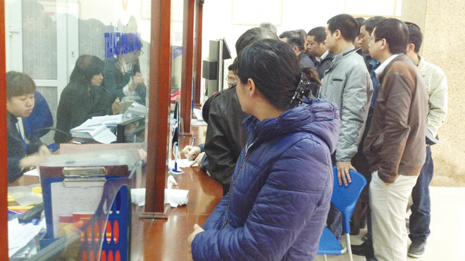 Ảnh chụp tại bộ phận “một cửa” của UBND huyện Từ Liêm ngày 18/3