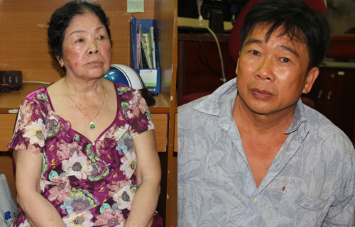  Bà Miết và Thanh tại cơ quan điều tra. Ảnh: VnExpress