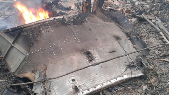 Xác máy bay sau khi gặp nạn. Ảnh: CTV