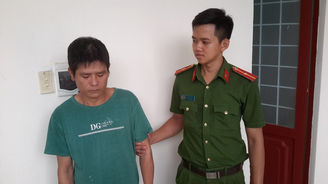 Đối tượng Anh tại cơ quan công an 