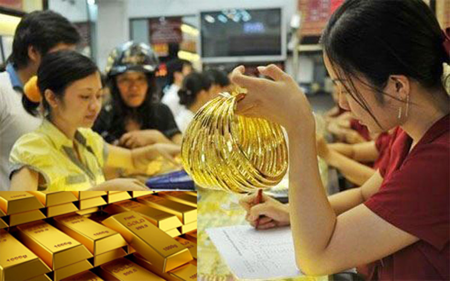 Giá vàng hướng mốc 55 triệu đồng/lượng. ảnh minh hoạ 