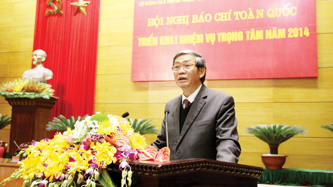 Trưởng Ban Tuyên giáo Trung ương Đinh Thế Huynh phát biểu tại Hội nghị. Ảnh: C.K