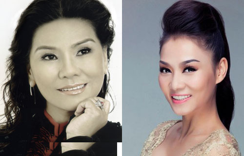 NSND Thanh Hoa (trái) và ca sĩ Thu Minh.