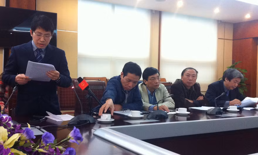Ông Lưu Đình Phúc - Trưởng đoàn thanh tra báo Người cao tuổi, thay mặt đoàn thanh tra, công bố kết luận của Bộ trưởng Bộ Thông tin và Truyền thông. Ảnh: Bảo Thắng.