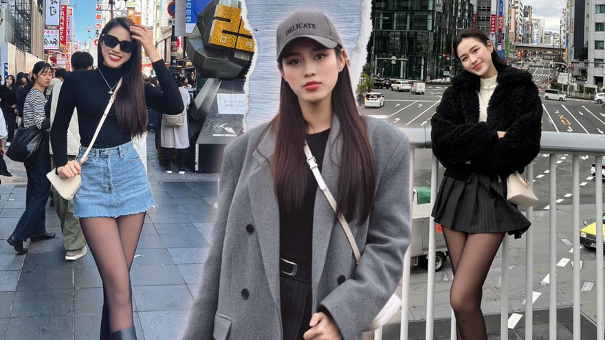 Đỗ Thị Hà phối đồ tối giản vẫn "ăn điểm" trong chuyến du lịch Nhật Bản