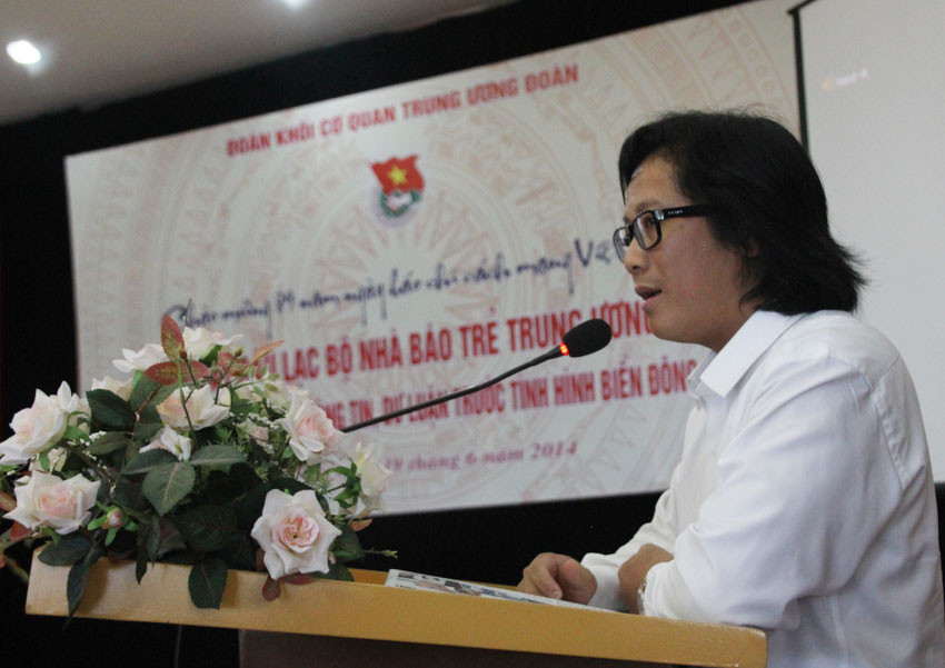 Nhà báo Lê Anh Đạt - Chủ nhiệm Câu lạc bộ Nhà báo trẻ Trung ương Đoàn.