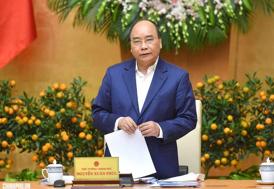 Thủ tướng Nguyễn Xuân Phúc phát biểu tại phiên họp. Ảnh: VGP/Quang Hiếu