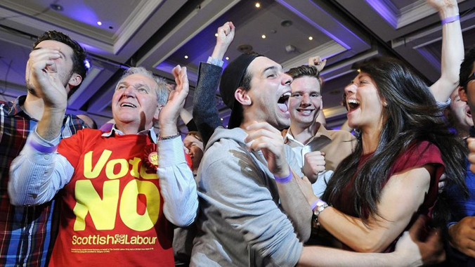 Phong trào ủng hộ liên minh tại Scotland cuối cùng đã chiến thắng. Ảnh: NY Daily News