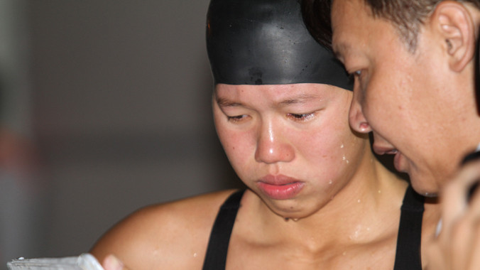 Kình ngư Ánh Viên từng rơi nước mắt vì thi đấu không đạt kỳ vọng. Ảnh: VSI 