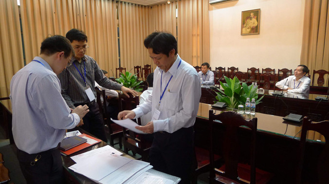 Bộ GTVT chọn lãnh đạo qua thi tuyển (trong ảnh là phòng thi tuyển Tổng Cục trưởng Đường bộ). Ảnh: Đình Thắng