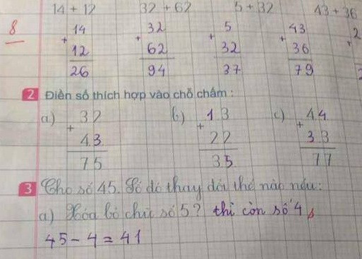 Ảnh chụp bài toán gây xôn xao trong diễn đàn toán tiểu học.