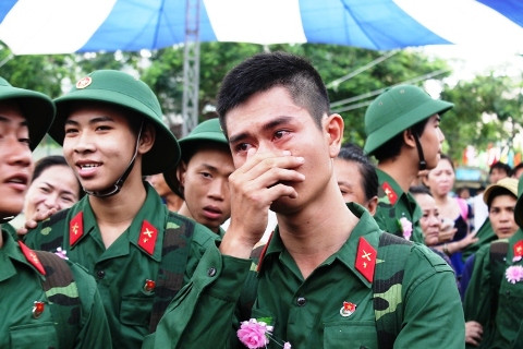  Thanh niên TP.HCM tòng quân năm 2014. Ảnh: Đàm Đệ