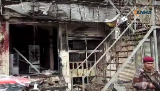 Hiện trường vụ nổ tại Syria.