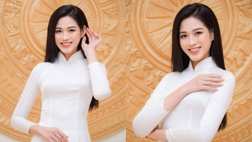 Đảm nhận cương vị mới, Đỗ Thị Hà khoe vẻ đẹp tinh khôi trong tà áo dài trắng