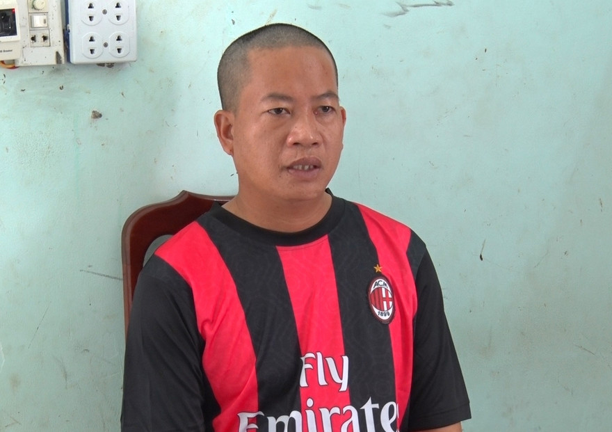 Nguyễn Thanh Quân tại cơ quan điều tra. Ảnh: Văn Vũ.