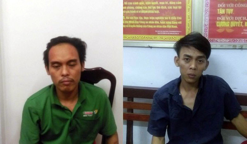 Minh và Giàu tại cơ quan công an