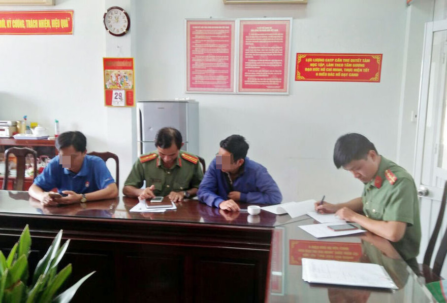 Công an làm việc với Lê Thanh H.