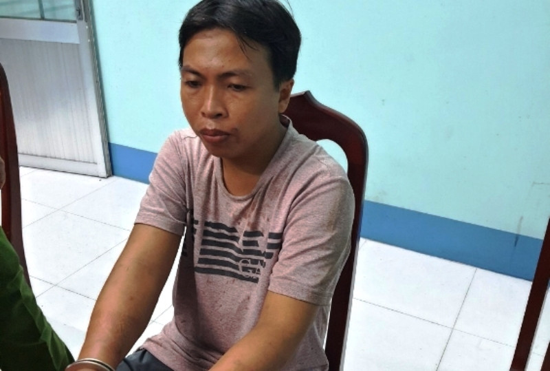 Đối tượng Đặng Quốc Hiệp tại Công an.