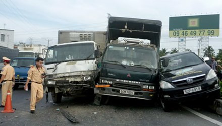 Hiện trường vụ tai nạn. Ảnh: Đức Thịnh.