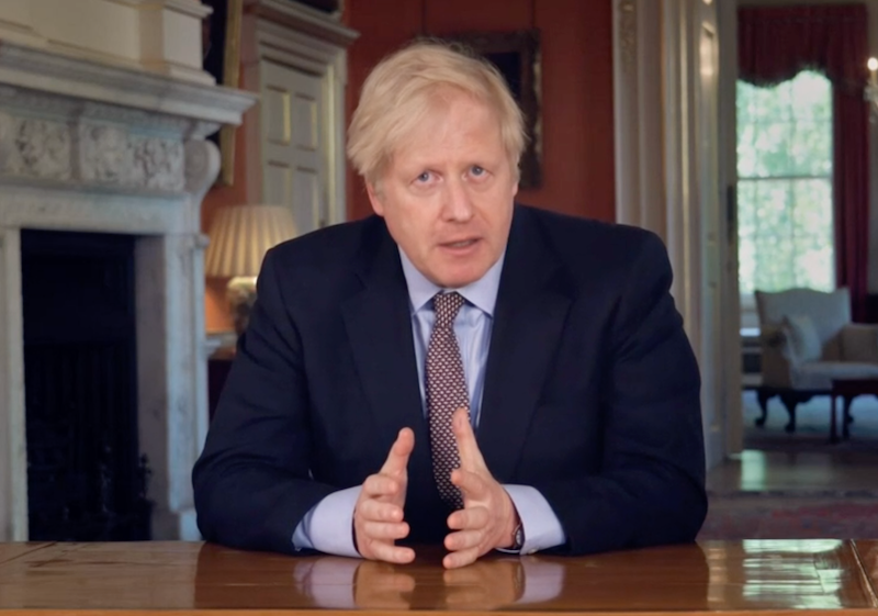 Thủ tướng Anh Boris Johnson trong bài phát biểu tối qua.