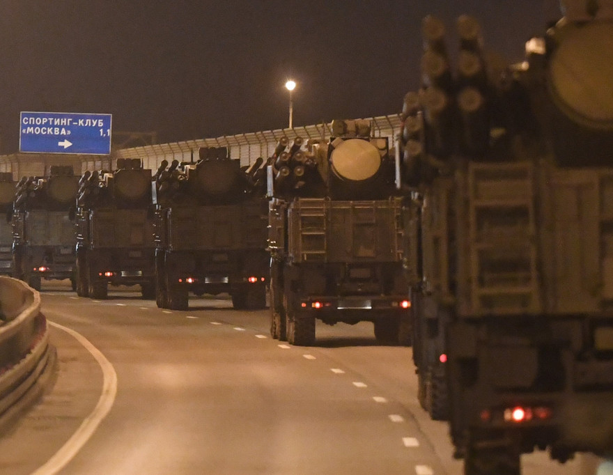 Thiết bị quân sự được triển khai tại Moscow để tham gia cuộc diễu hành Ngày Chiến thắng 9/9. Ảnh: Sputnik