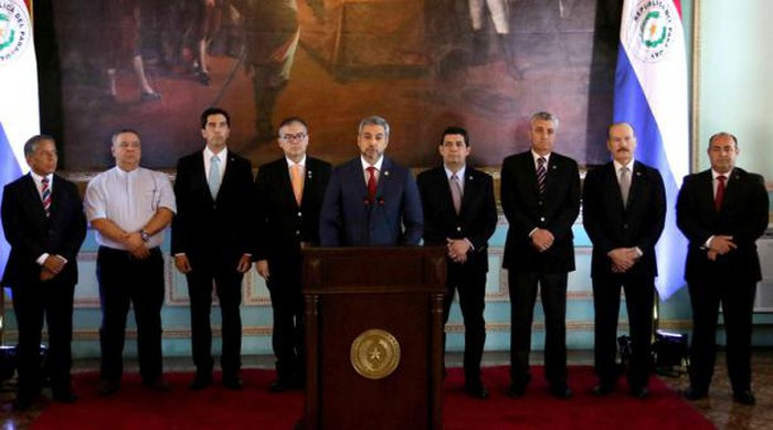 Tổng thống Paraguay Mario Abdo Benitez tuyên bố cắt quan hệ ngoại giao với Venezuela. Ảnh: elcomercio
