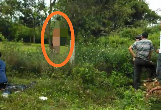 Khu vực rừng keo nơi ông H. chết ở thế treo cổ