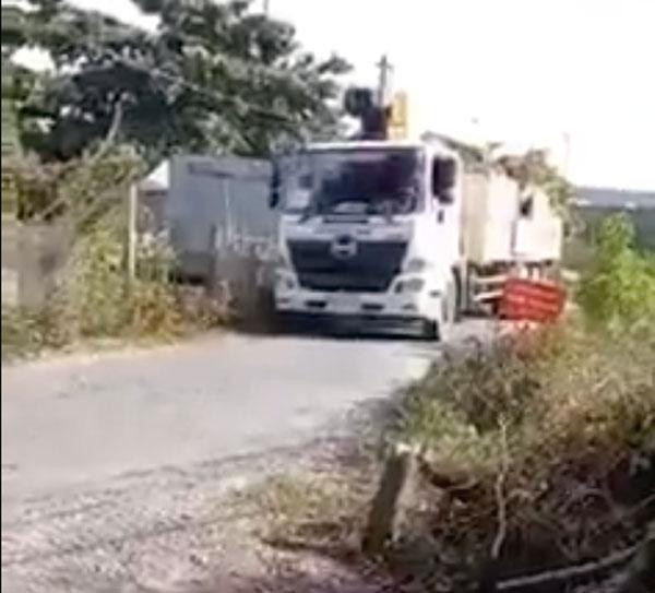 Xe tải chở cây cho trưởng phòng CSGT.