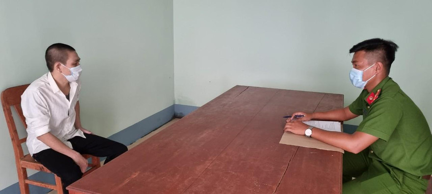 Võ Chí Tâm tại cơ quan công an.