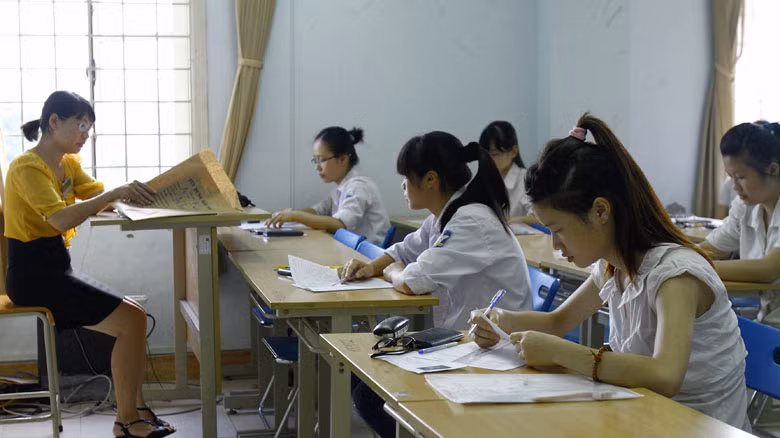 Thí sinh dự thi tại trường Đại học Hà Nội năm 2013. ảnh: như ý