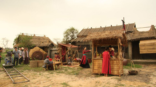 Phim truyền hình “Thái sư Trần Thủ Độ” quay tại Cổ Loa. Ảnh: Hồng Hạnh 