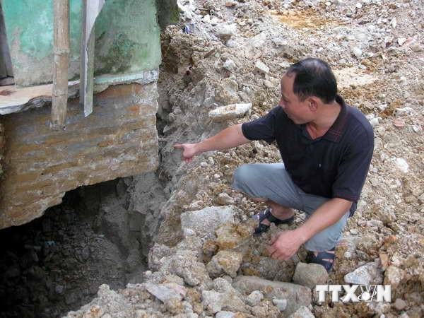 Tình trạng sụt lún nhà dân ở Phú Thọ. Ảnh minh họa. Ảnh: TTXVN