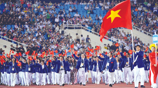 Đoàn thể thao Việt Nam tại Á vận hội ASIAD 16 ở Trung Quốc năm 2010. Ảnh: Như Ý