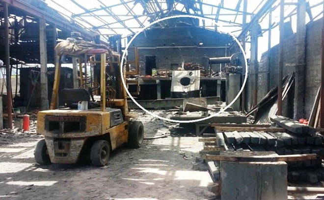 Hiện trường nơi xảy ra vụ nổ (vòng tròn trắng). Ảnh: Zing