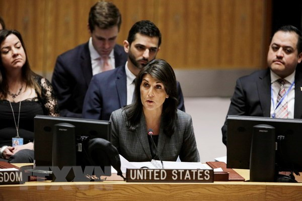 Đại sứ Mỹ tại Liên hợp quốc Nikki Haley. (Nguồn: THX/TTXVN)