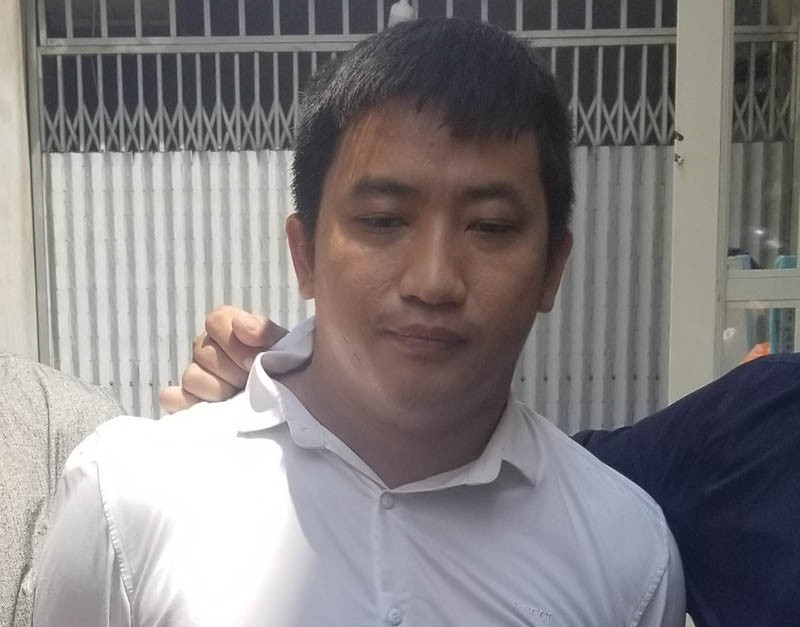 Đối tượng Thống khi bị Công an TP Tuy Hoà bắt giữ. Ảnh do công an cung cấp