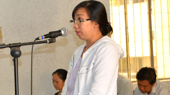 Bị cáo Đoàn Thị Thu An tại phiên tòa sơ thẩm