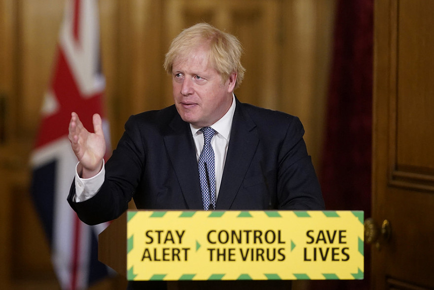 Thủ tướng Anh Boris Johnson trong một buổi họp báo tại phố Downing. Ảnh: gov.uk.