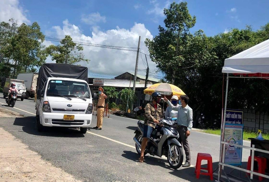 Một chốt kiểm soát dịch trên địa bàn tỉnh Hậu Giang.