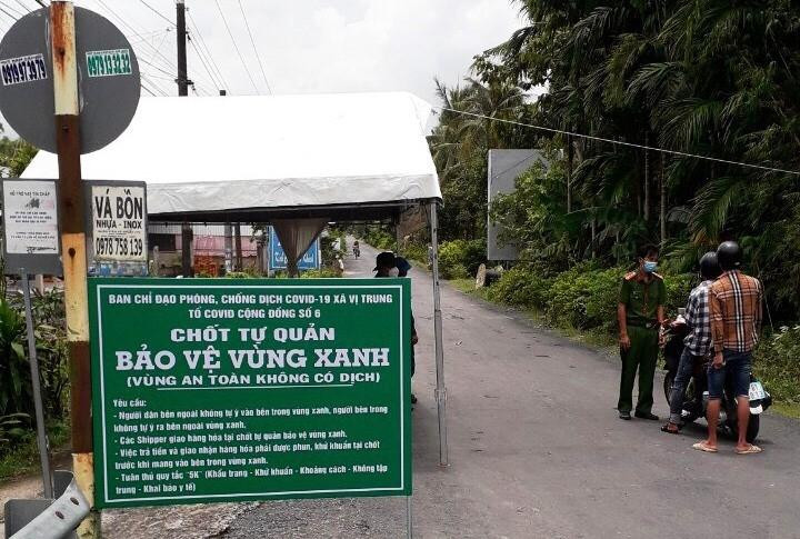 Chốt bảo vệ vùng xanh tại huyện Vị Thủy, tỉnh Hậu Giang.