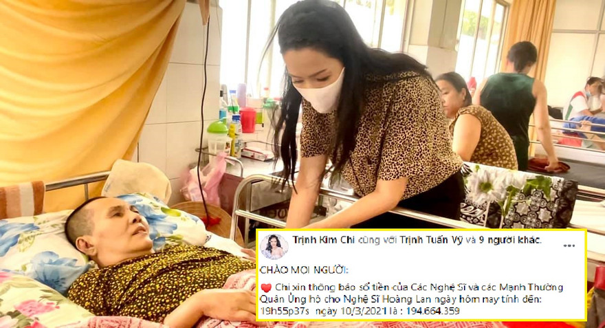Trịnh Kim Chi kêu gọi được gần 200 trăm triệu đồng ủng hộ nghệ sĩ Hoàng Lan