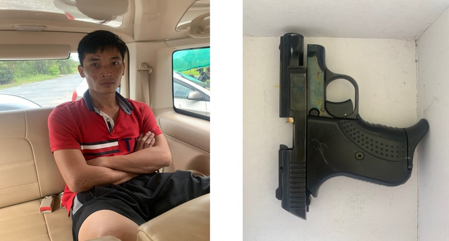 Nguyễn Khánh Ly cùng tang vật gây án. Ảnh: CAHG