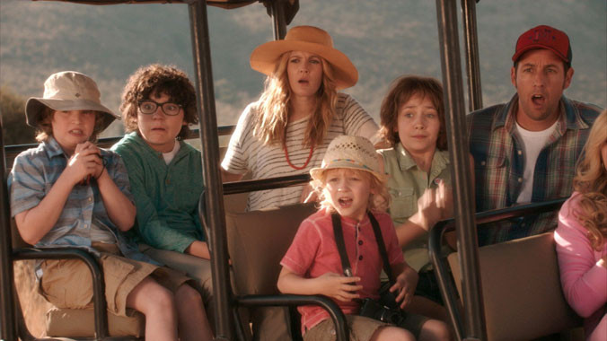 Cảnh hai ông bố bà mẹ đơn thân đưa con đi chơi ở châu Phi trong phim